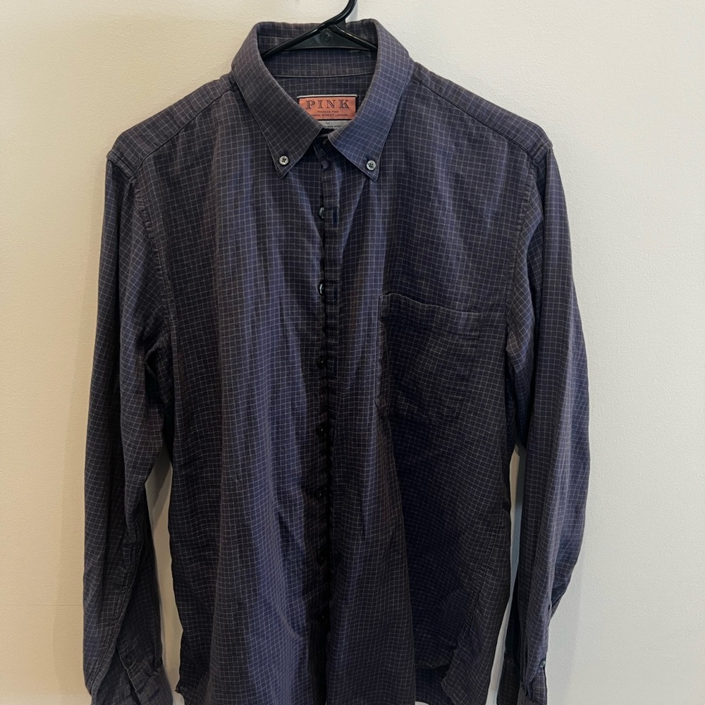 Thomas Pink Dark Checkered Men's Shirt